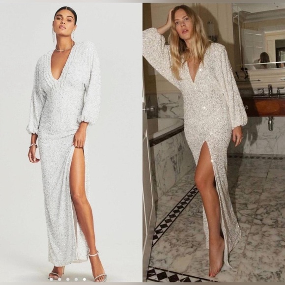 Retrofête CAMILLE SEQUIN EMBELLISHED MAXI DRESS GOWN - Picture 6 of 10